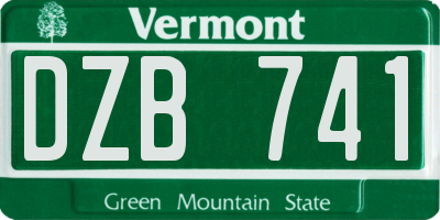 VT license plate DZB741