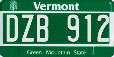 VT license plate DZB912