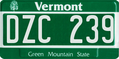 VT license plate DZC239