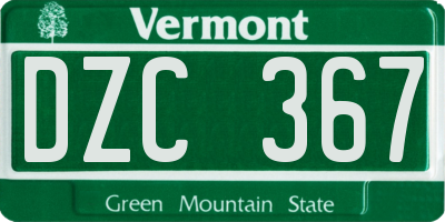 VT license plate DZC367