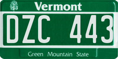 VT license plate DZC443