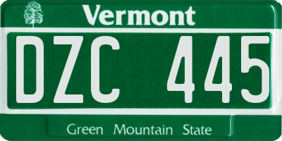 VT license plate DZC445