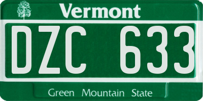VT license plate DZC633