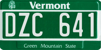 VT license plate DZC641