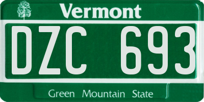 VT license plate DZC693