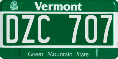 VT license plate DZC707