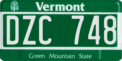 VT license plate DZC748