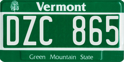 VT license plate DZC865