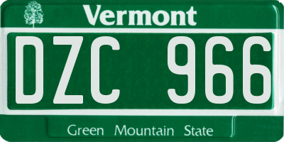 VT license plate DZC966