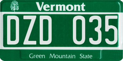 VT license plate DZD035