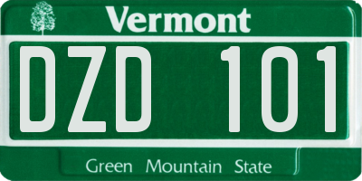 VT license plate DZD101