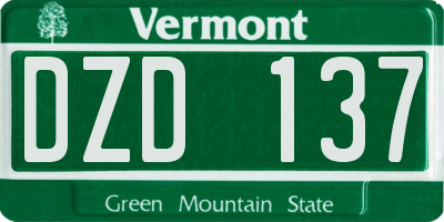 VT license plate DZD137