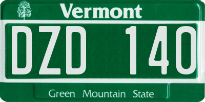 VT license plate DZD140