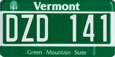 VT license plate DZD141
