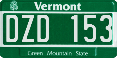 VT license plate DZD153