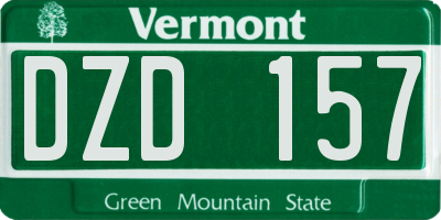 VT license plate DZD157