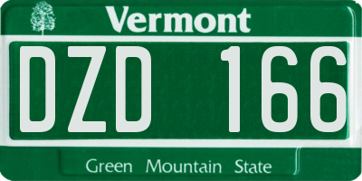VT license plate DZD166