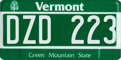 VT license plate DZD223