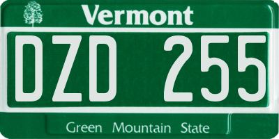 VT license plate DZD255