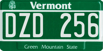 VT license plate DZD256