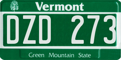 VT license plate DZD273