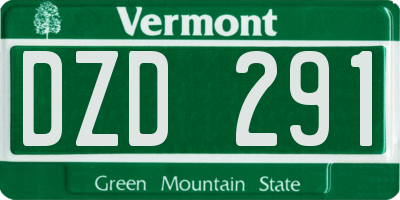 VT license plate DZD291