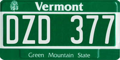VT license plate DZD377