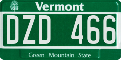 VT license plate DZD466