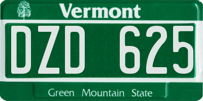 VT license plate DZD625