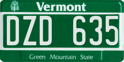 VT license plate DZD635