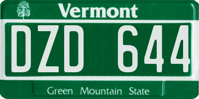 VT license plate DZD644