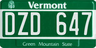 VT license plate DZD647