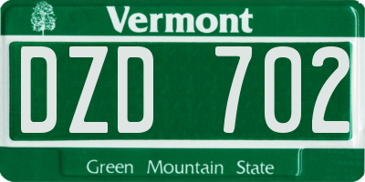 VT license plate DZD702