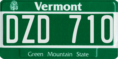 VT license plate DZD710
