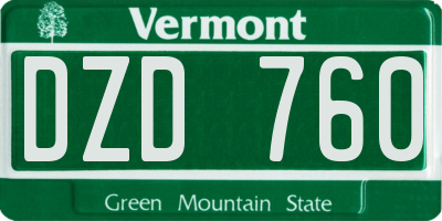 VT license plate DZD760
