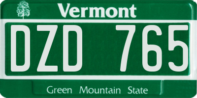 VT license plate DZD765