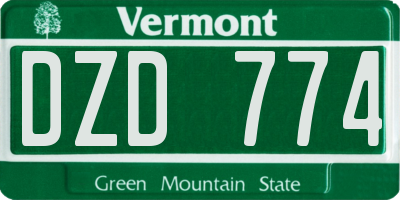 VT license plate DZD774