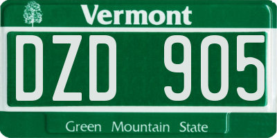 VT license plate DZD905