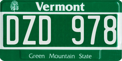 VT license plate DZD978