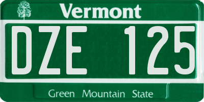 VT license plate DZE125
