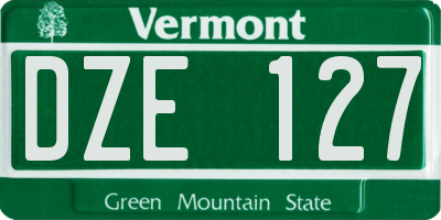 VT license plate DZE127