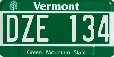 VT license plate DZE134