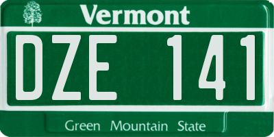 VT license plate DZE141
