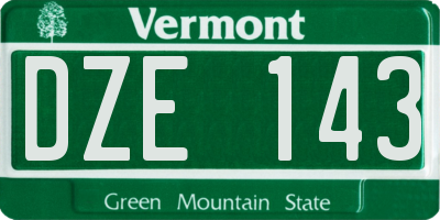 VT license plate DZE143