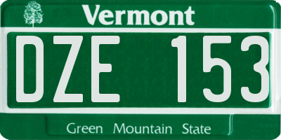 VT license plate DZE153