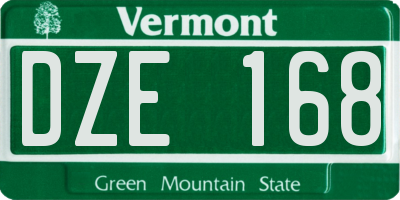VT license plate DZE168