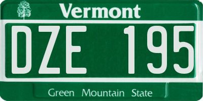 VT license plate DZE195