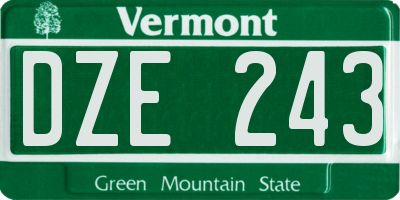 VT license plate DZE243