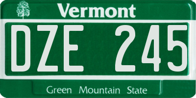 VT license plate DZE245