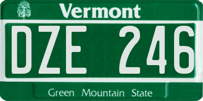 VT license plate DZE246